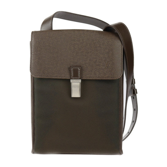 Louis Vuitton Grizzly Taiga Leather Nylon Pochette Shoulder Bag ()