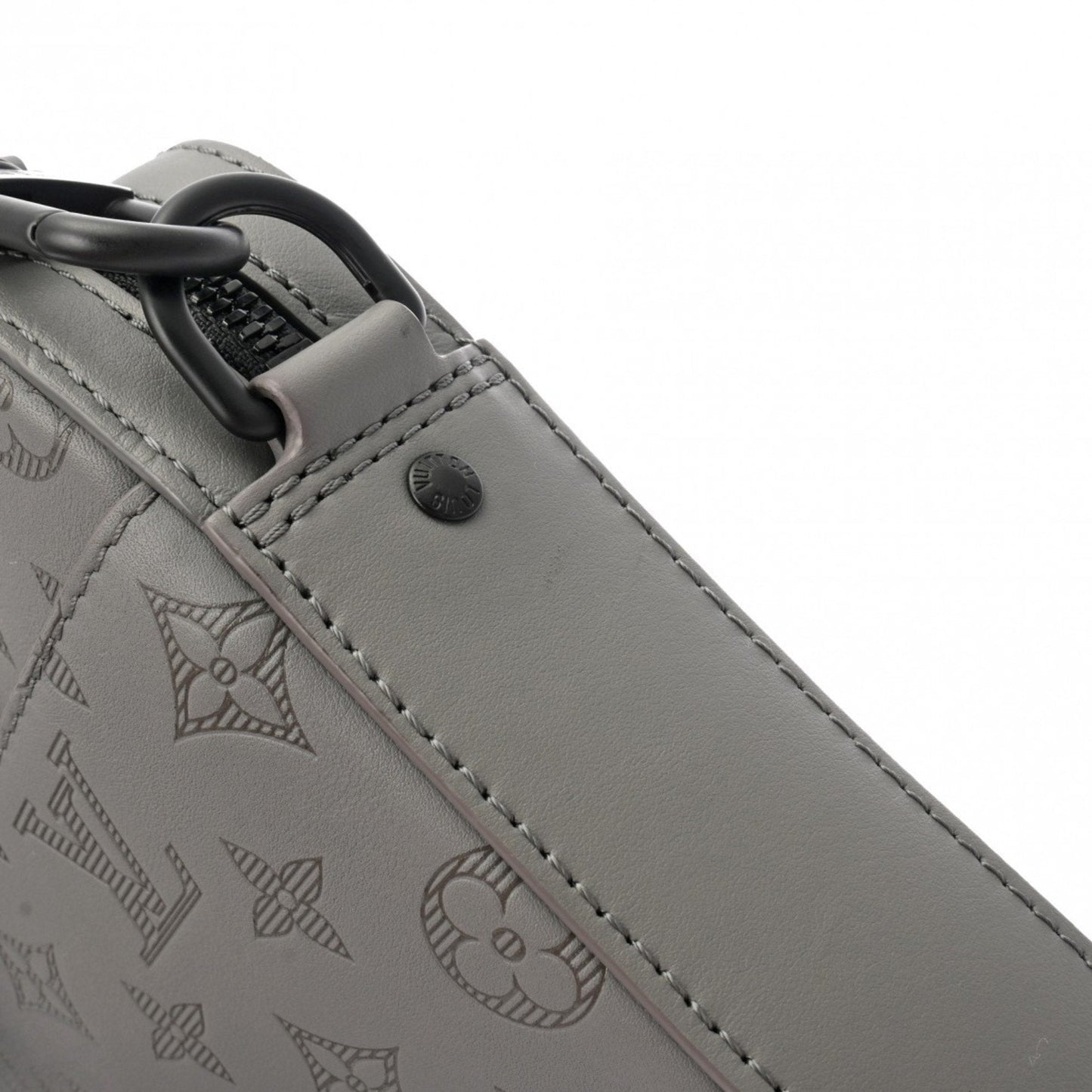 Louis Vuitton Gray Leather Shoulder Bag