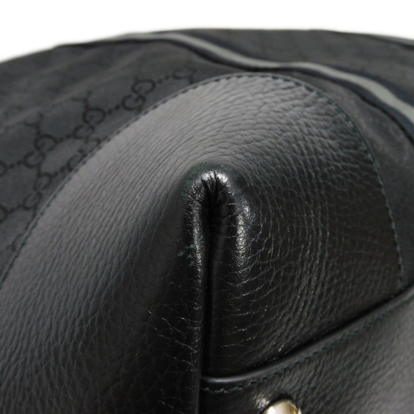 Gucci Black Nylon Canvas Leather Boston Bag Handbag Shoulder Bag