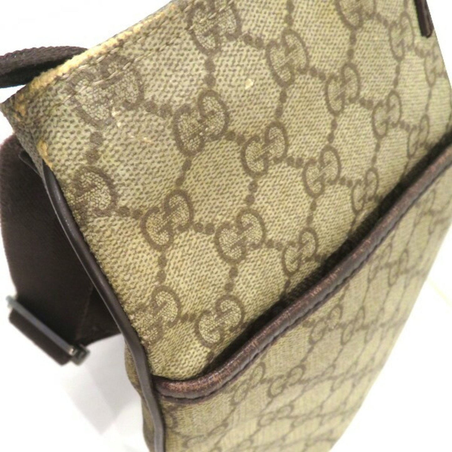 Gucci Brown Pvc Canvas Shoulder Bag
