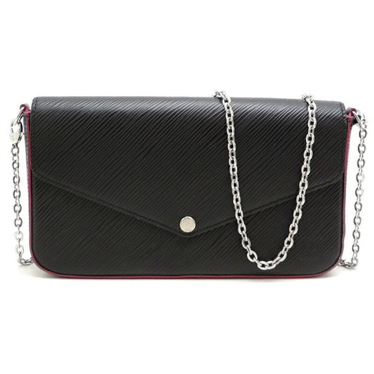 Louis Vuitton Black Hot Pink Noir Pink Epi Leather Chain/Shoulder Wallet ()