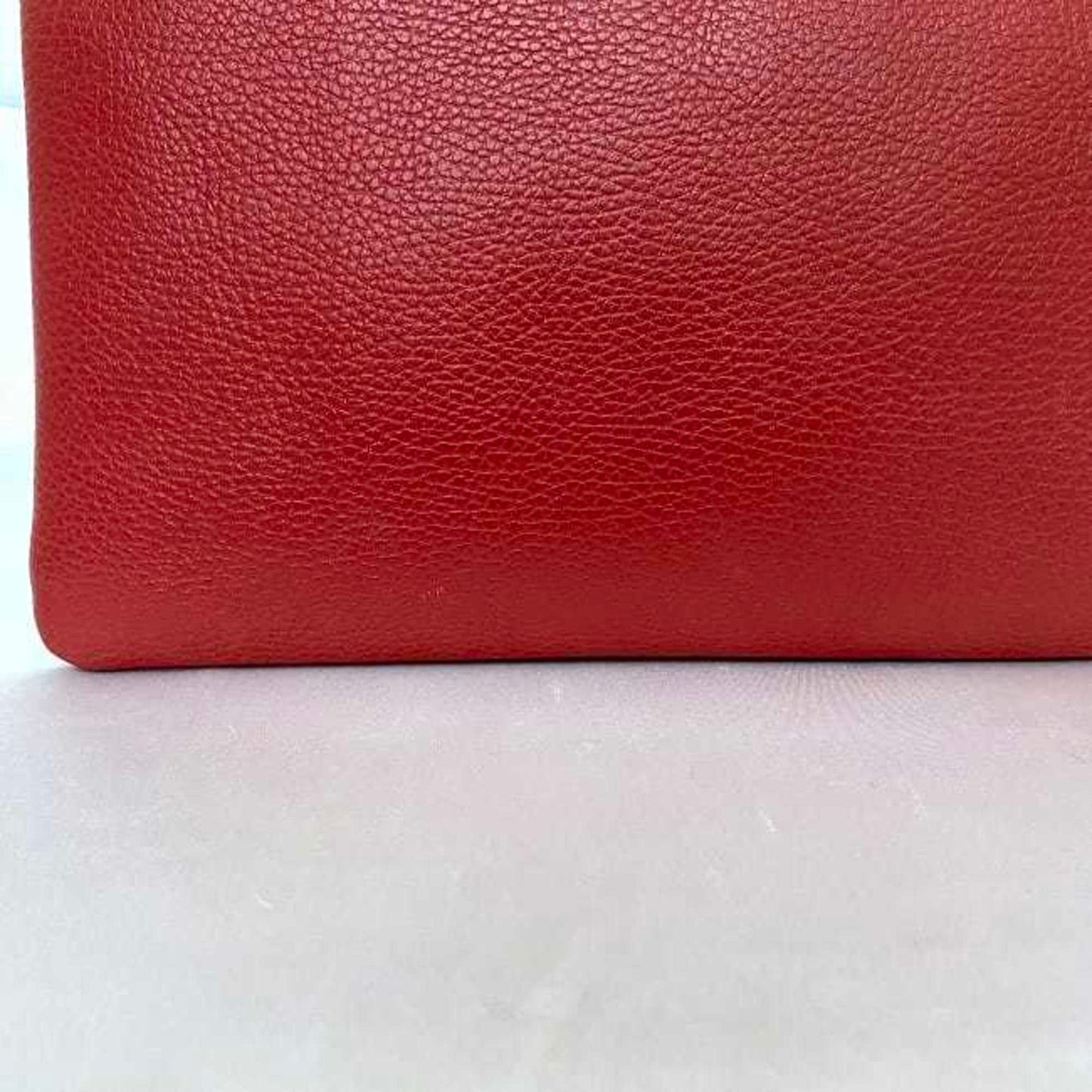 Gucci Red Color Bamboo Leather Clutch Bag Handbag