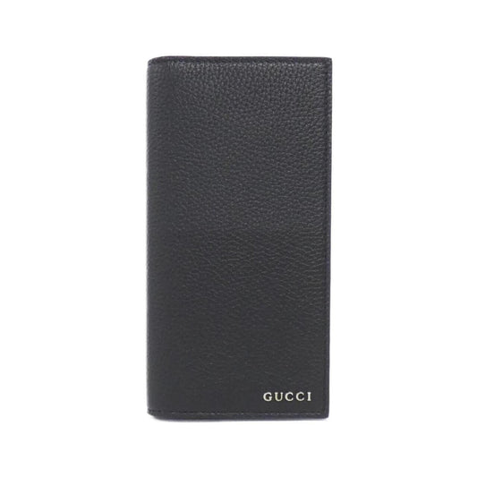 Gucci Black Leather Long Wallet (Bi-Fold)
