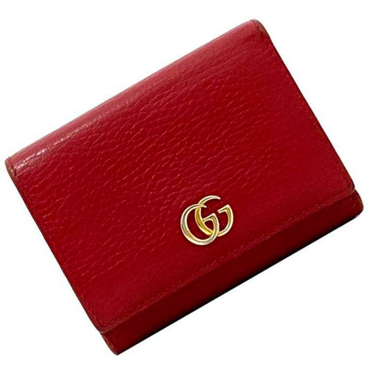 Gucci Red Color Leather Wallet (Tri-Fold) ()