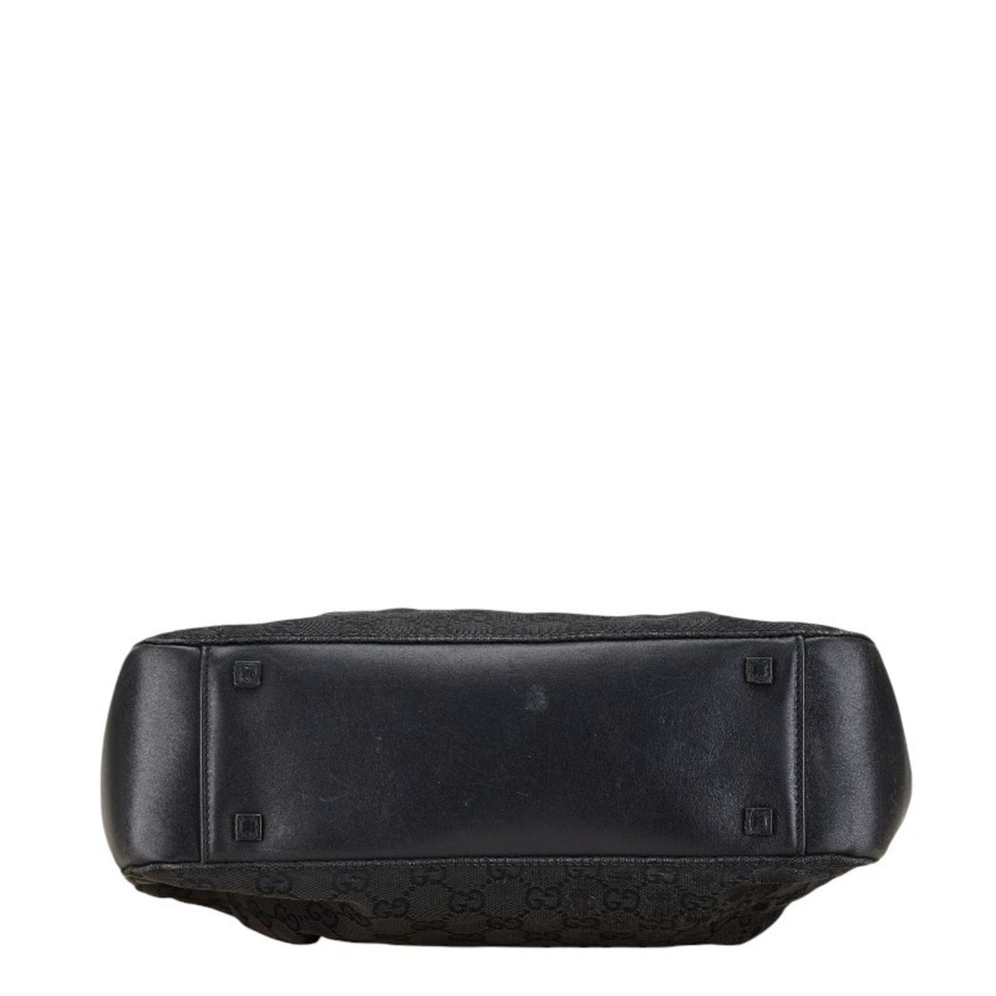 Gucci Black Canvas Leather Pouch Shoulder Bag Tote Bag