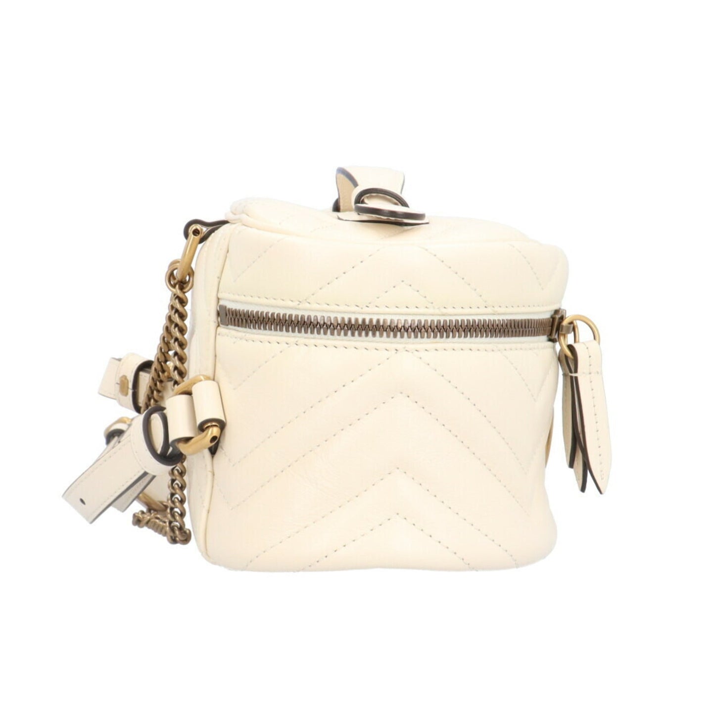 Gucci Gg Marmont White Leather Vanity Bag