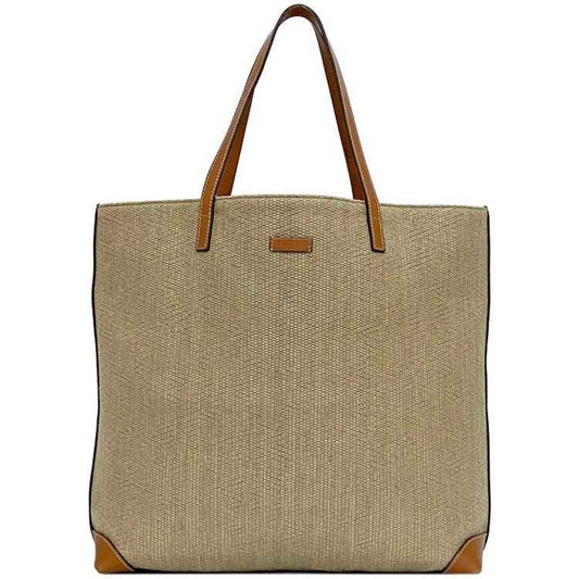 Gucci Beige Brown Leather Tote Bag ()