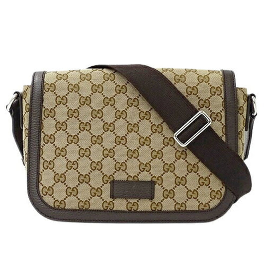 Gucci Beige Brown Gg Canvas Shoulder Bag ()