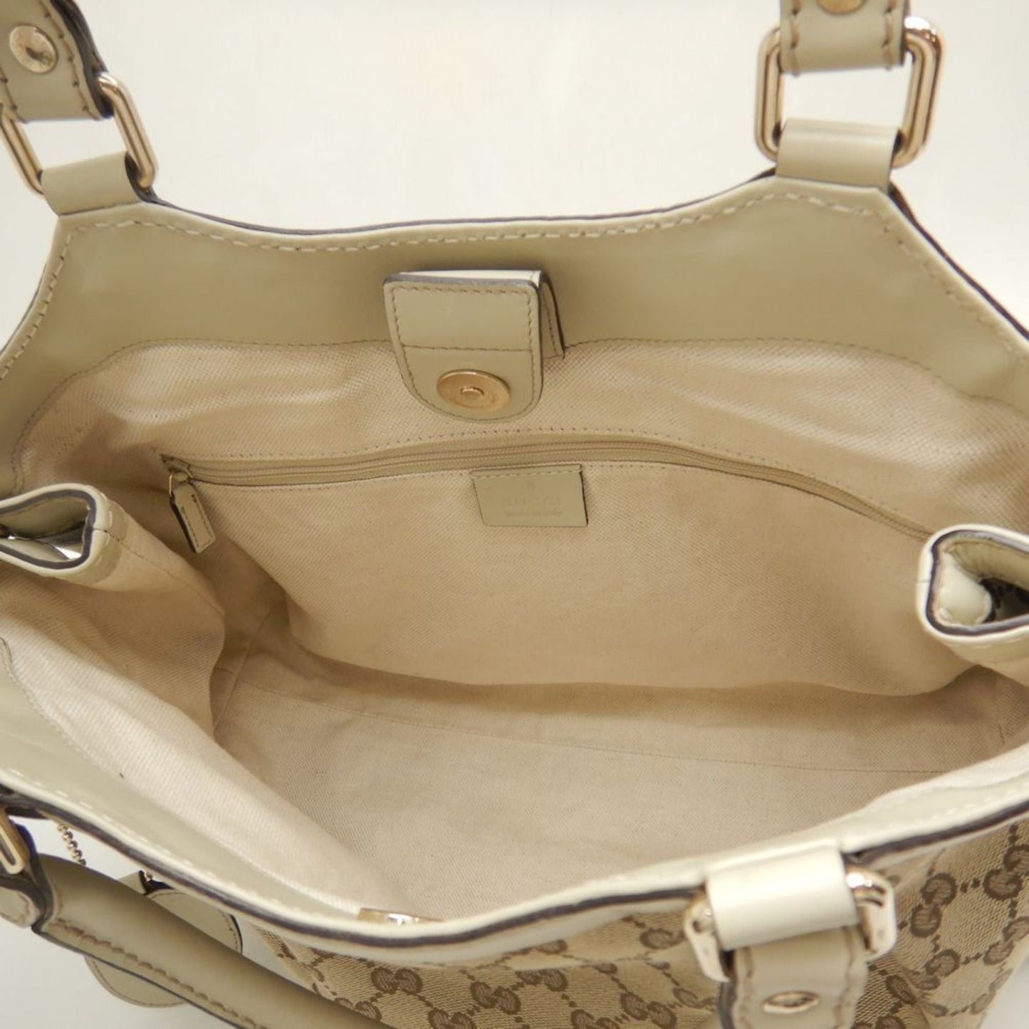 Gucci Beige Gg Canvas Tote Bag