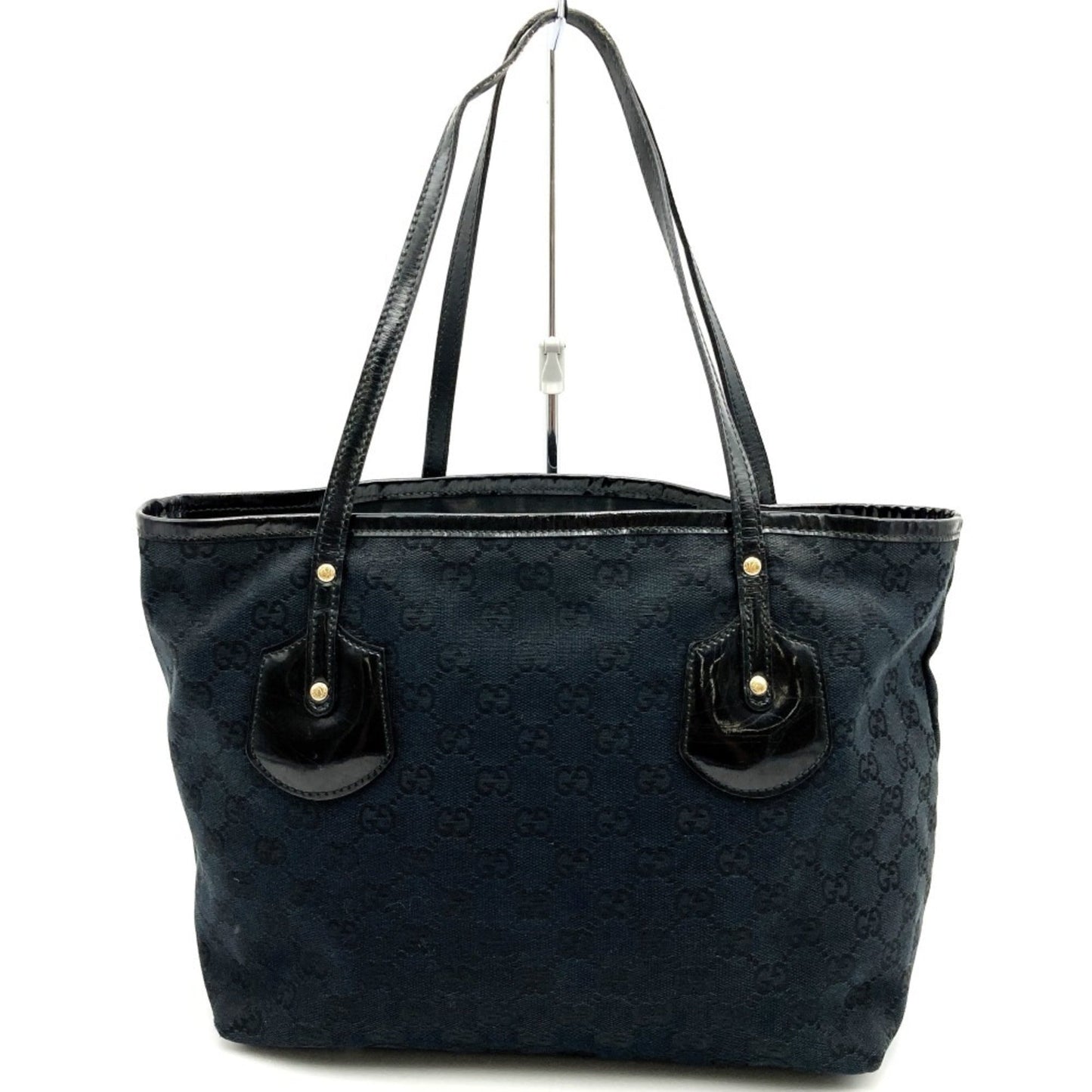 Gucci Black Gg Canvas Handbag Tote Bag