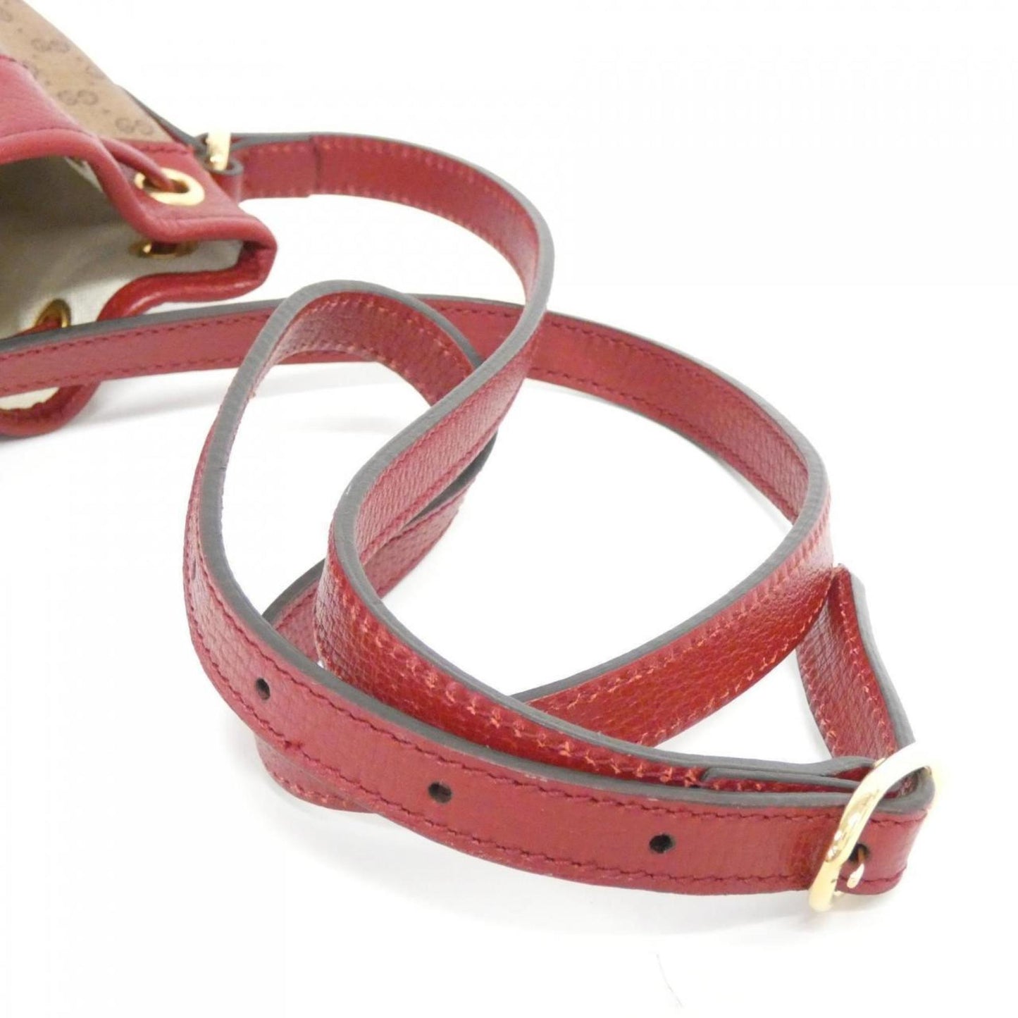 Gucci Beige Cherry Red Gg Supreme Leather Shoulder Bag