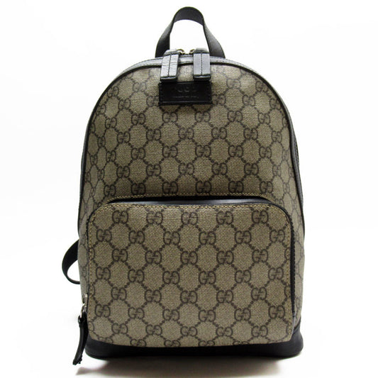 Gucci Beige Black Brown Pvc Leather Canvas Backpack ()