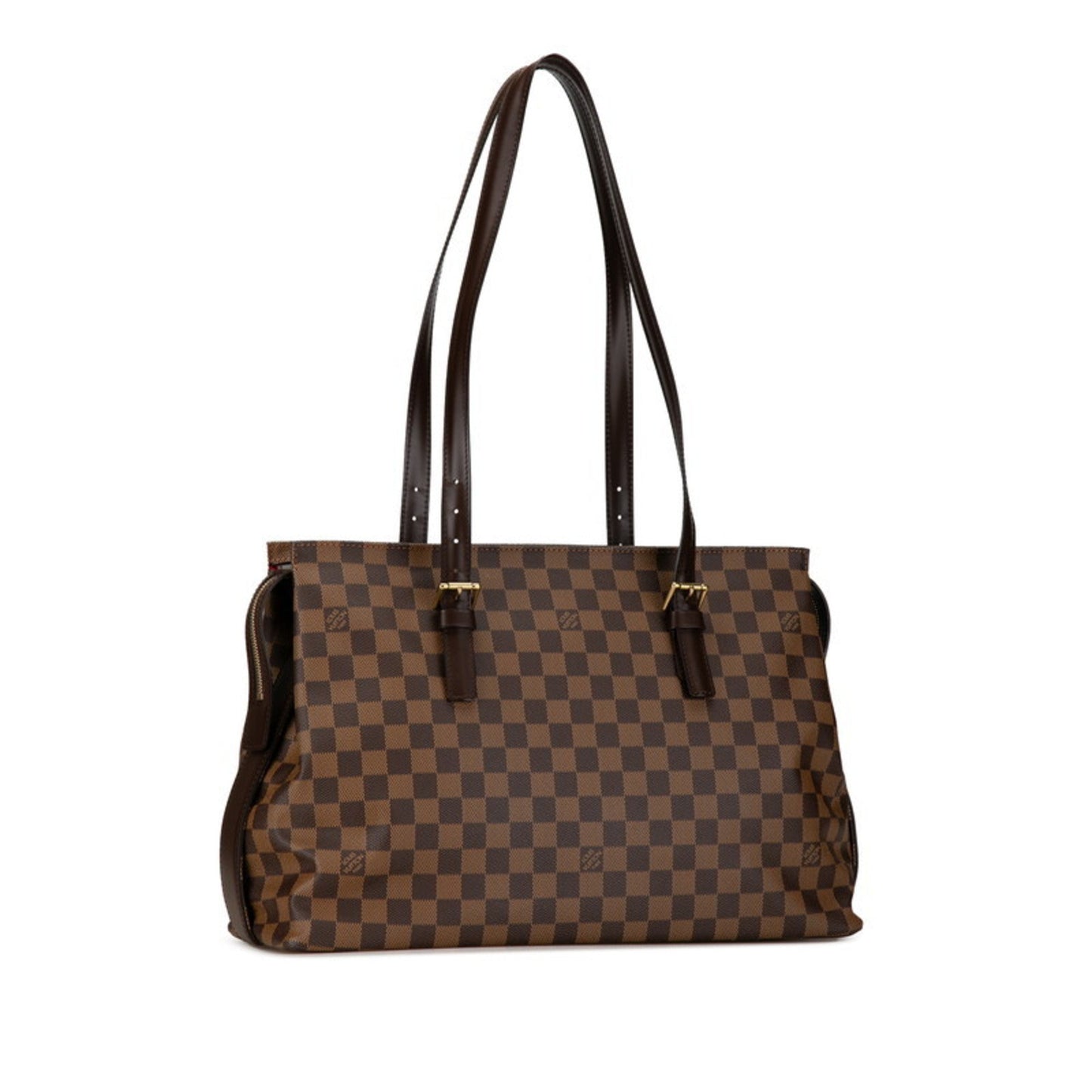 Louis Vuitton Brown Pvc Leather Shoulder Bag Tote Bag