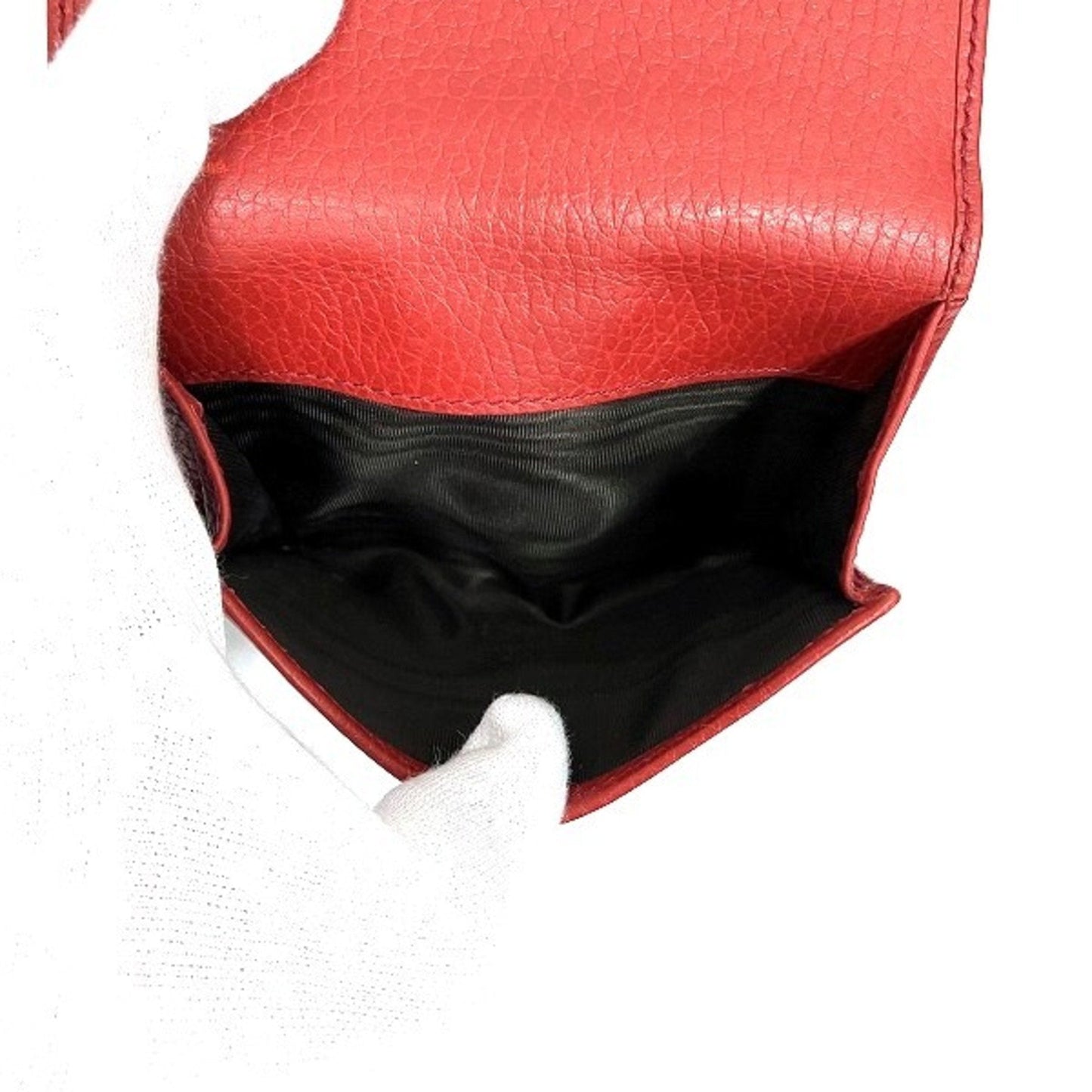 Gucci Red Color Leather Wallet (Bi-Fold)