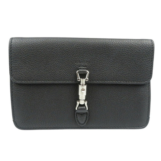 Gucci Black Leather Clutch Bag Pouch ()