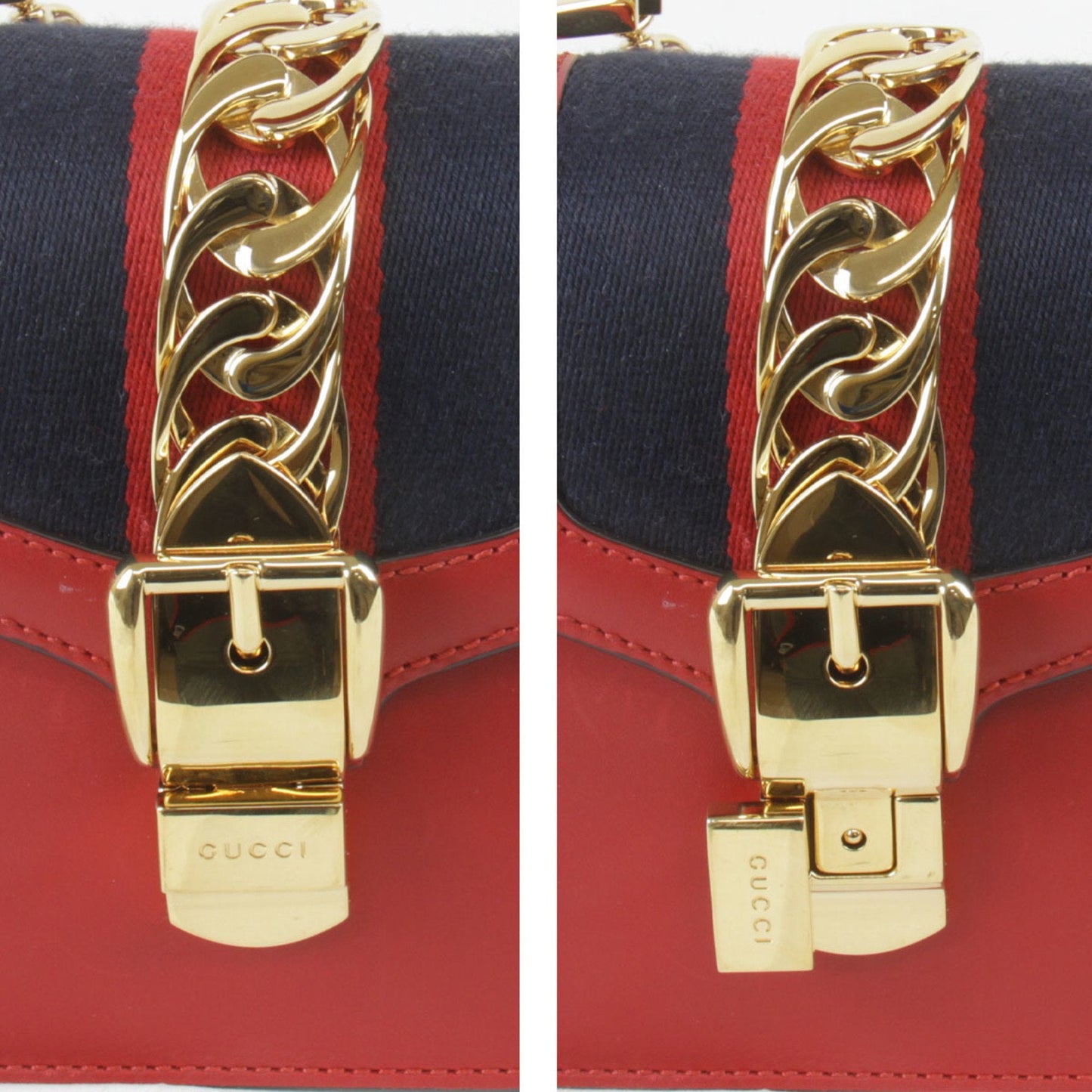 Gucci Red Color Leather Shoulder Bag