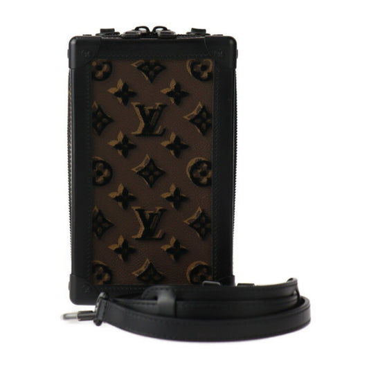 Louis Vuitton Black Brown Monogram Leather Shoulder Bag ()