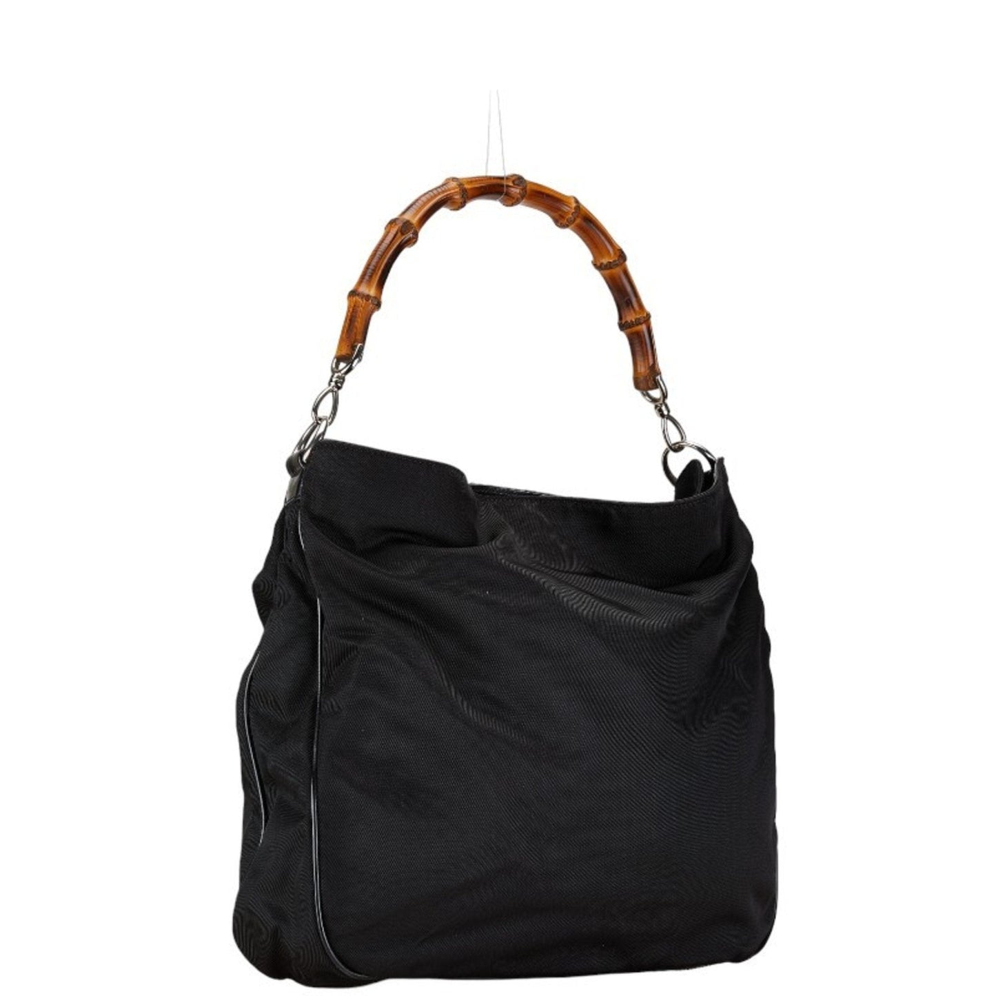 Gucci Black Canvas Leather Handbag Shoulder Bag