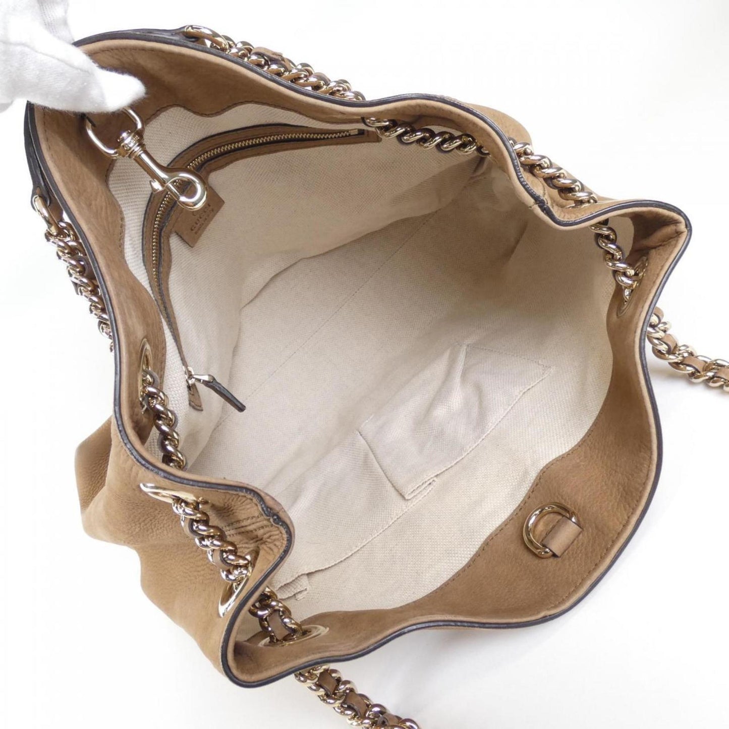 Gucci Dark Beige Leather Shoulder Bag