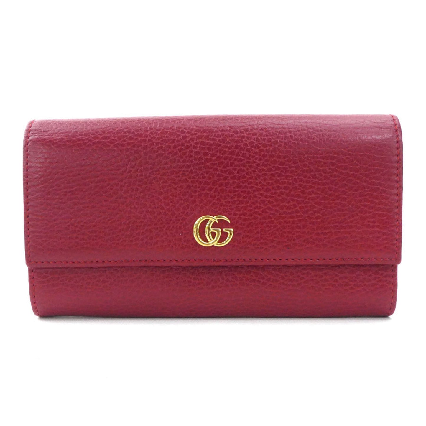 Gucci Red Color Leather Long Wallet (Bi-Fold) ()