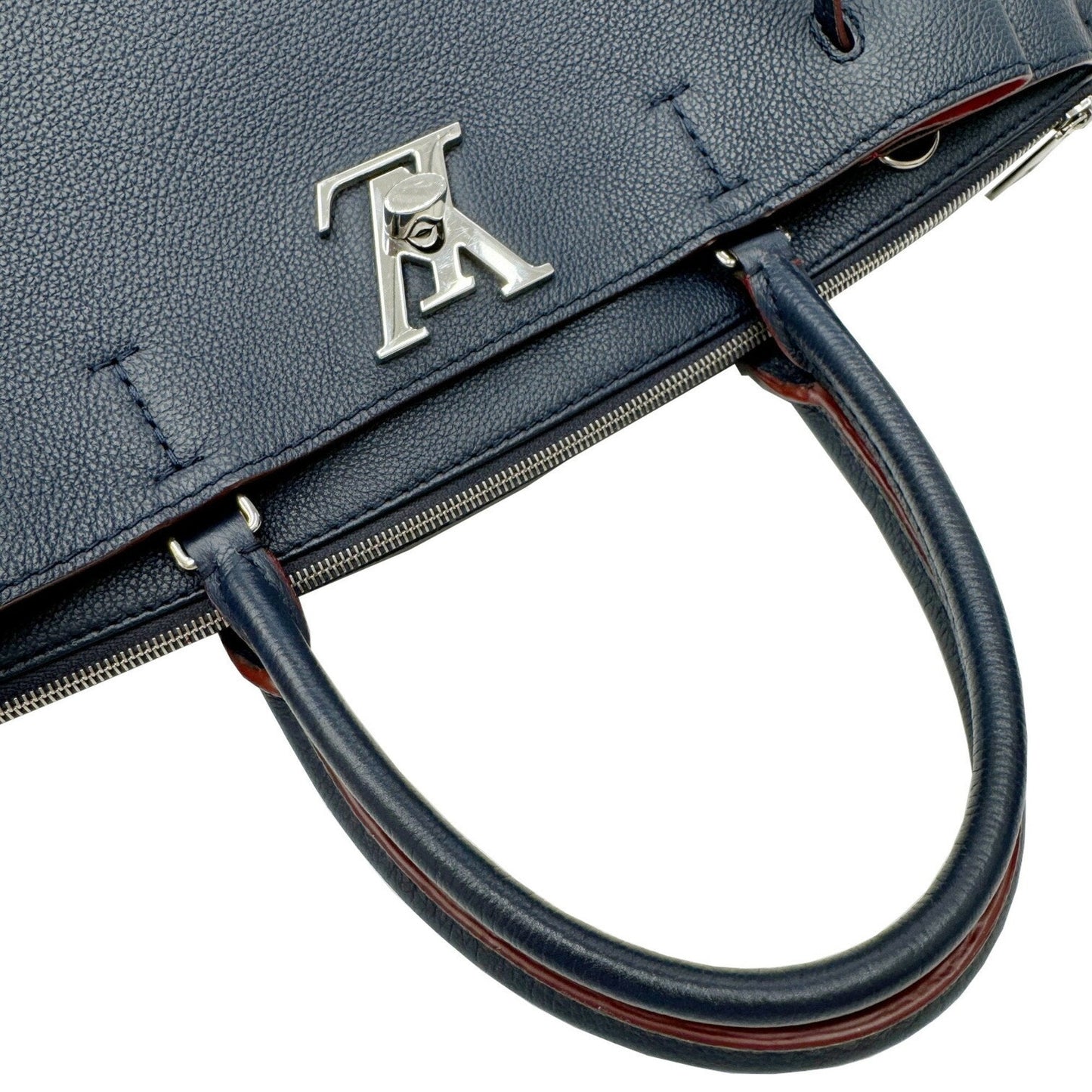 Louis Vuitton Navy Leather Handbag Shoulder Bag