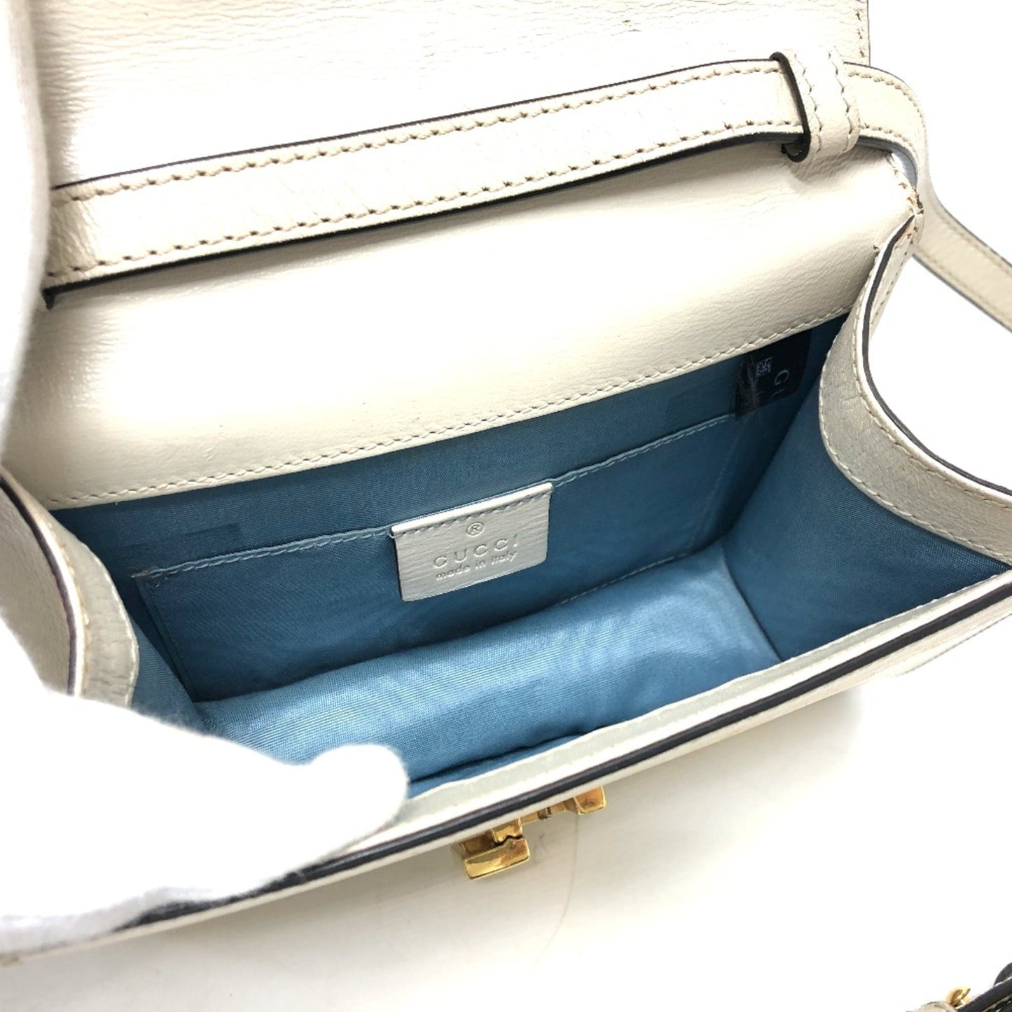 Gucci White Leather Shoulder Bag