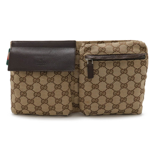 Gucci Dark Brown Gg Canvas Pouch Sling Bag ()