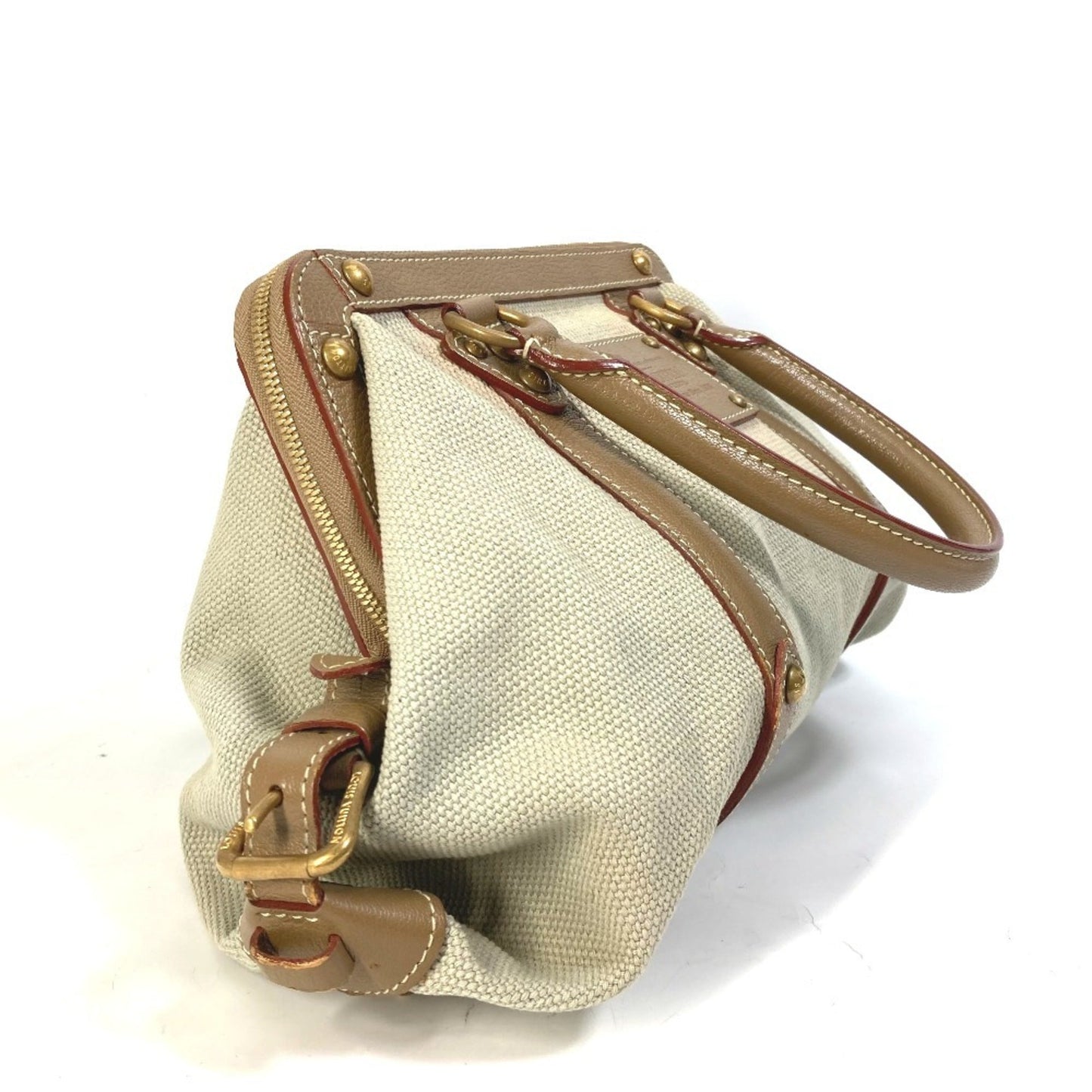 Louis Vuitton Beige Canvas Leather Handbag Shoulder Bag