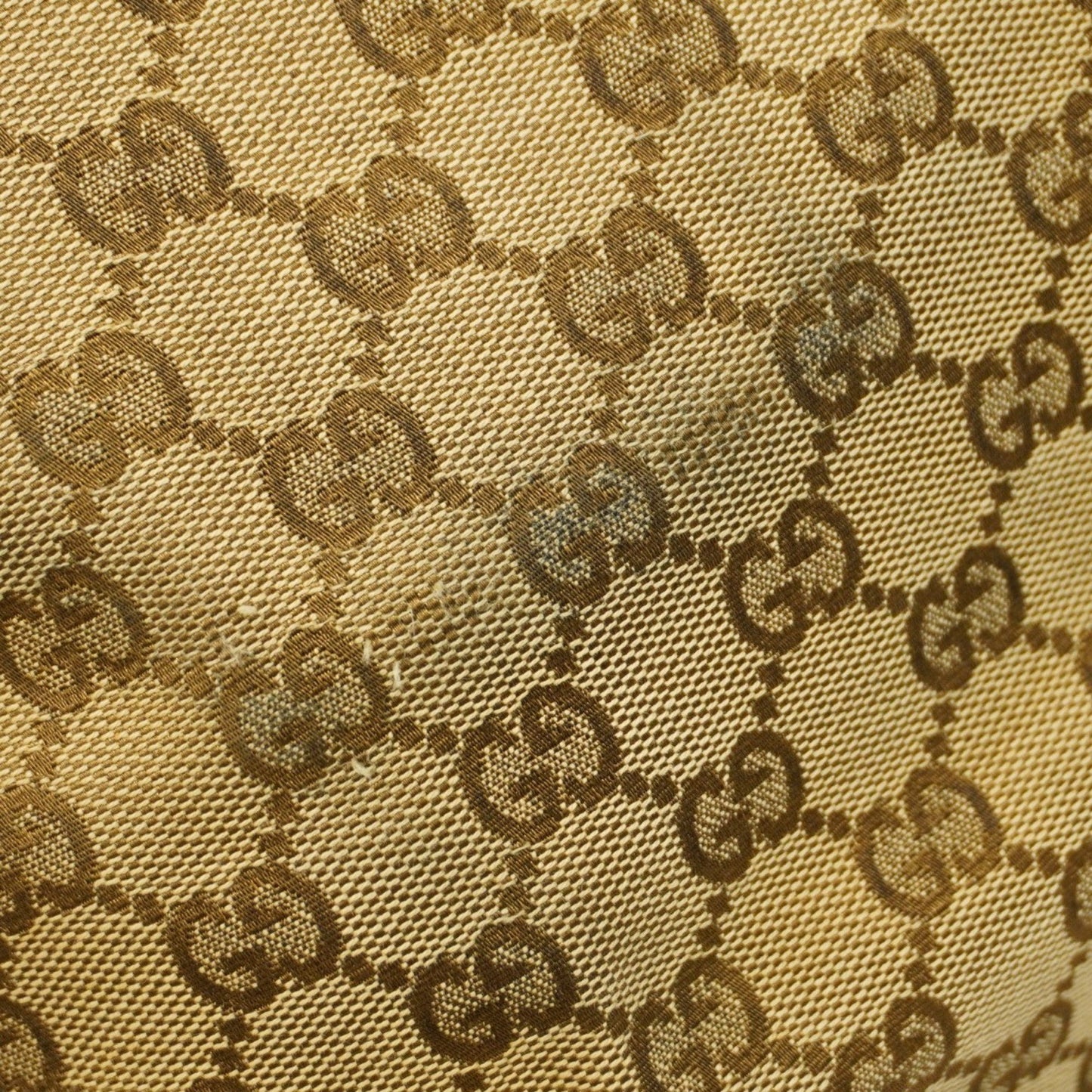 Gucci Brown White Canvas Shoulder Bag