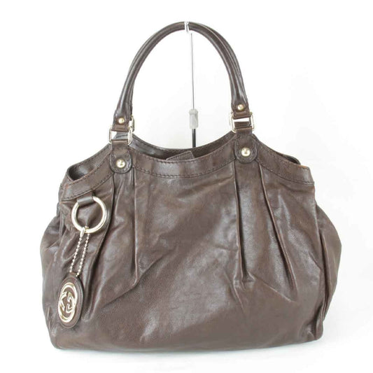 Gucci Sukey Brown Leather Handbag ()