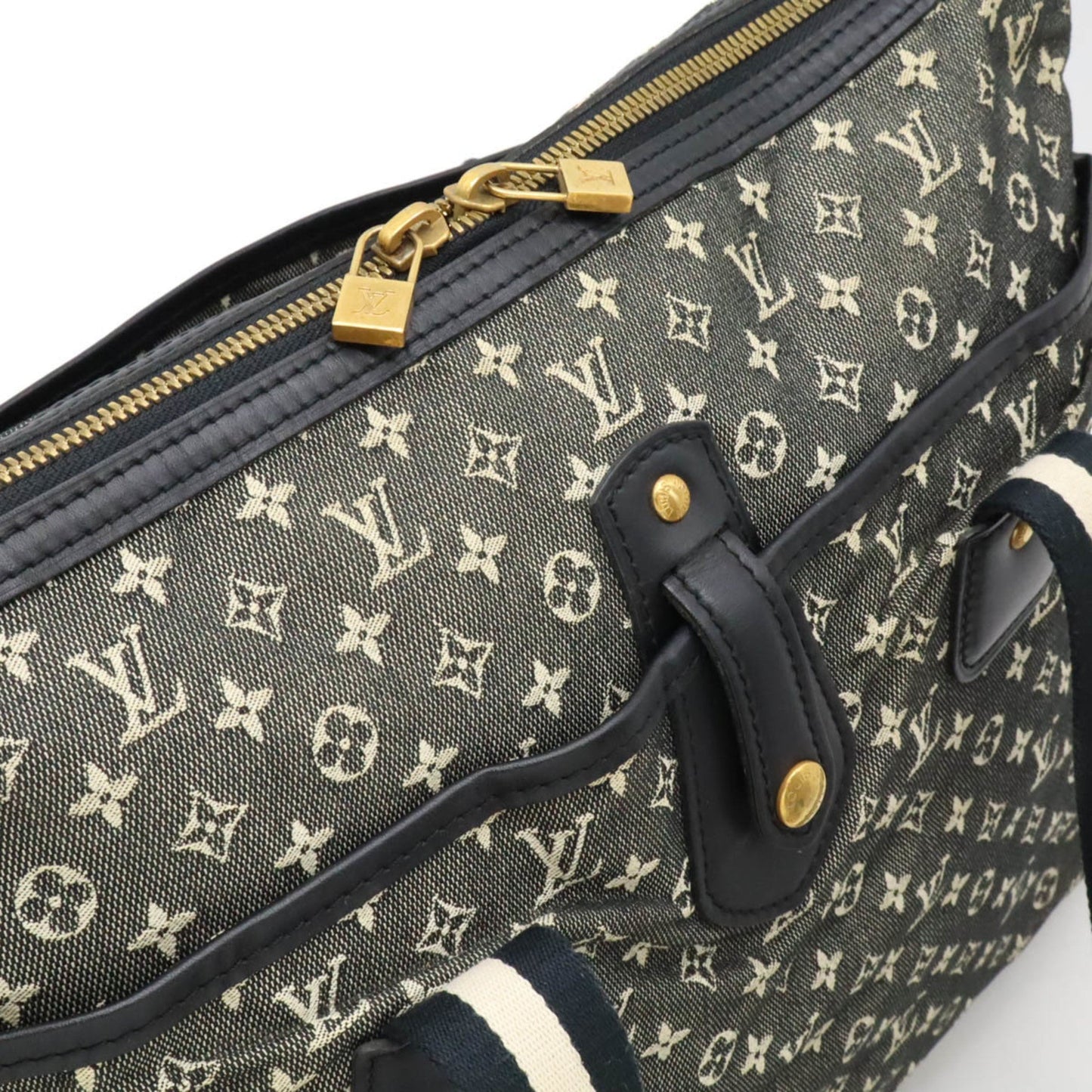 Louis Vuitton Black Noir Canvas Leather Shoulder Bag Tote Bag