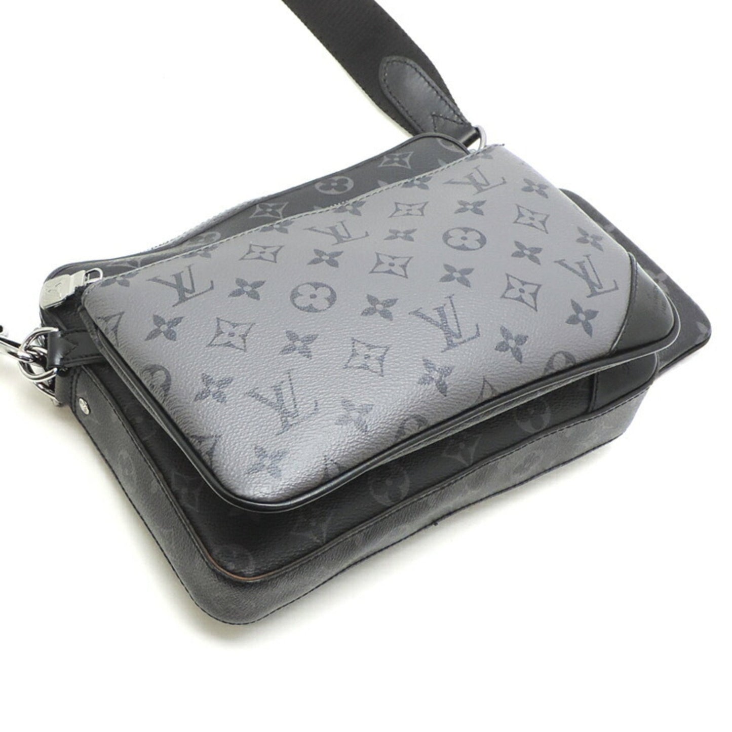 Louis Vuitton Black Gray Monogram Eclipse Pouch Shoulder Bag