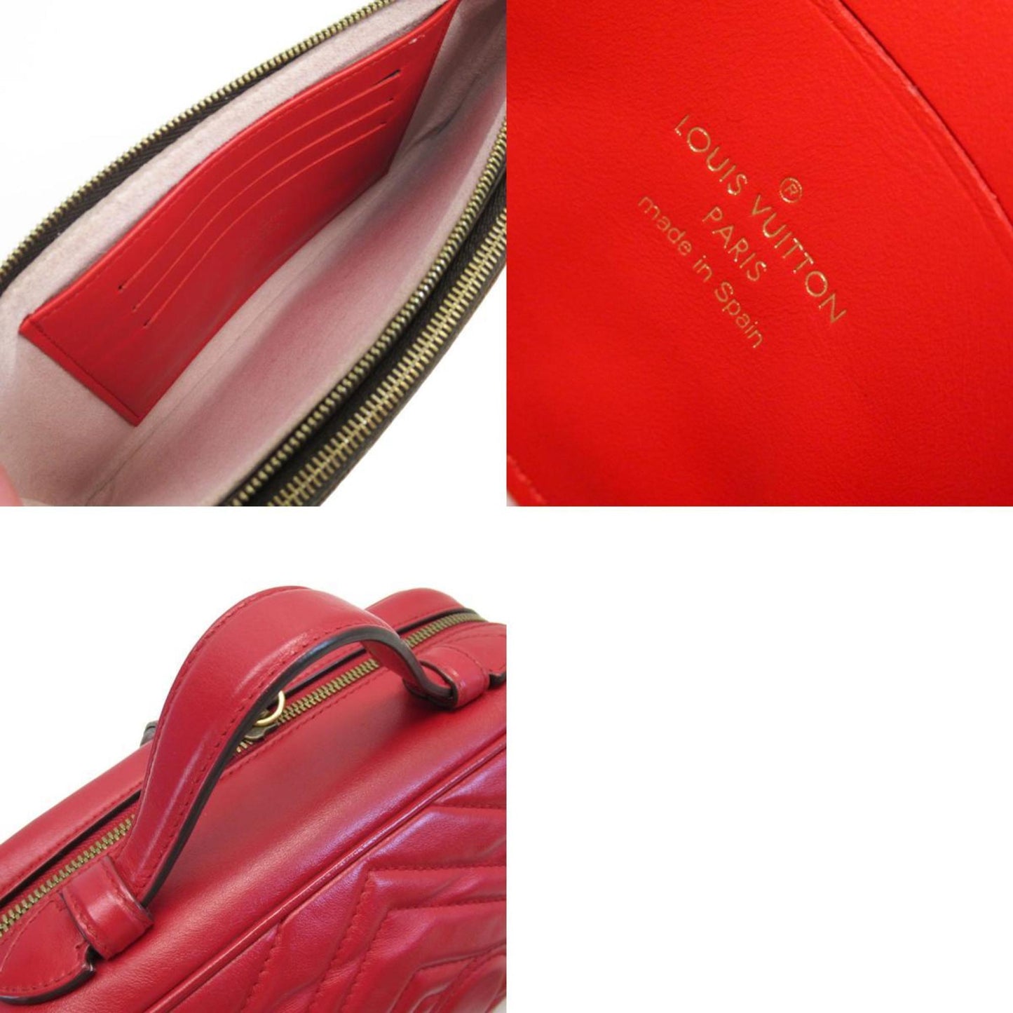 Louis Vuitton Brown Pink Red Color Monogram Pochette Shoulder Bag
