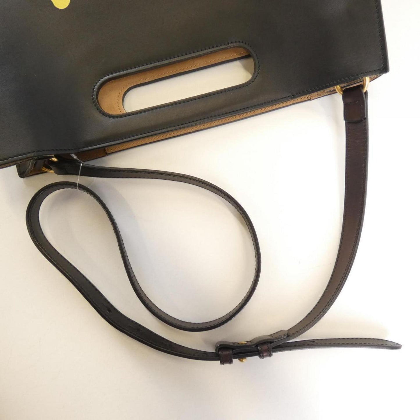 Gucci Black Yellow Leather Handbag