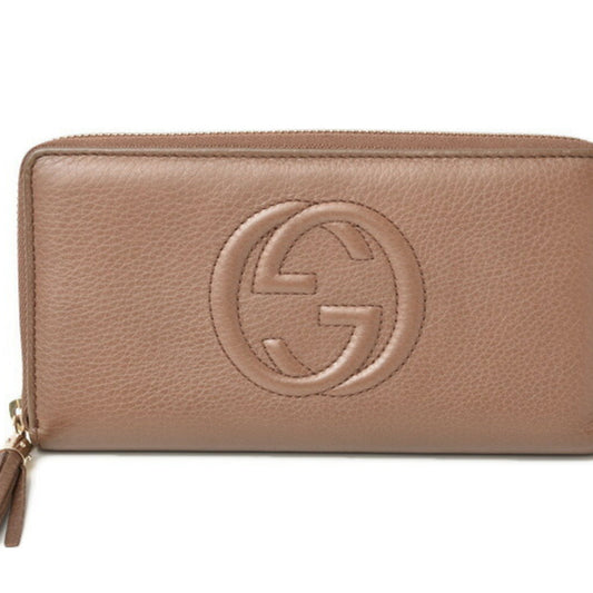 Gucci Soho Brown Leather Long Wallet (Bi-Fold) ()