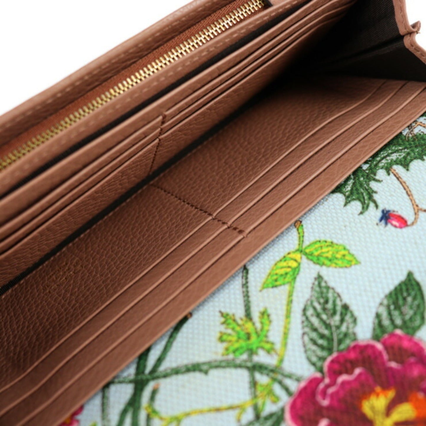 Gucci Gucci Swing Brown Pink Leather Long Wallet (Bi-Fold)