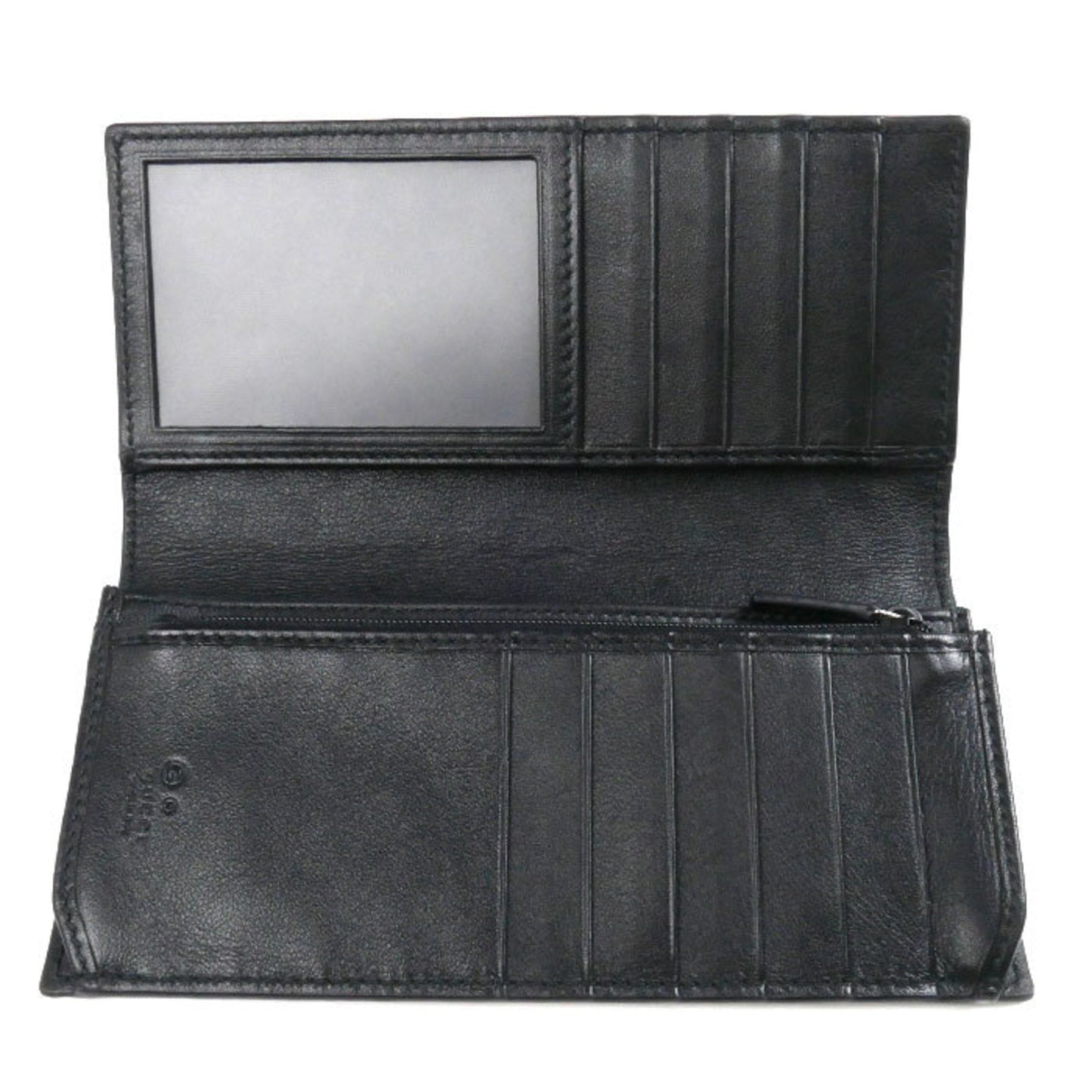Gucci Black Leather Long Wallet (Bi-Fold)