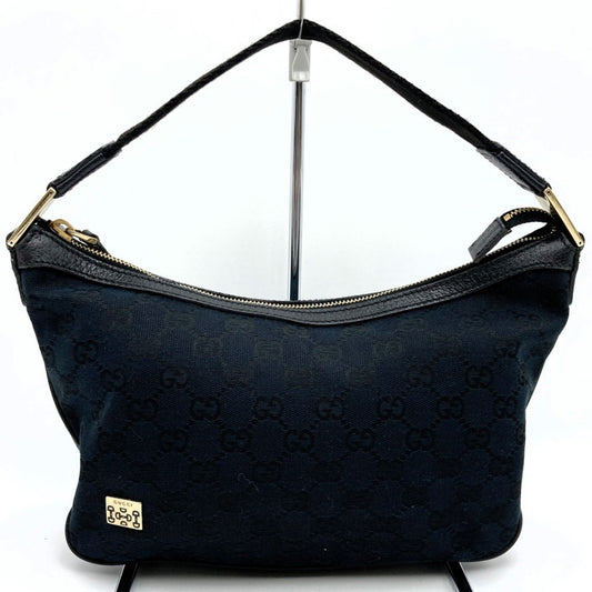 Gucci Black Gg Canvas Shoulder Bag ()