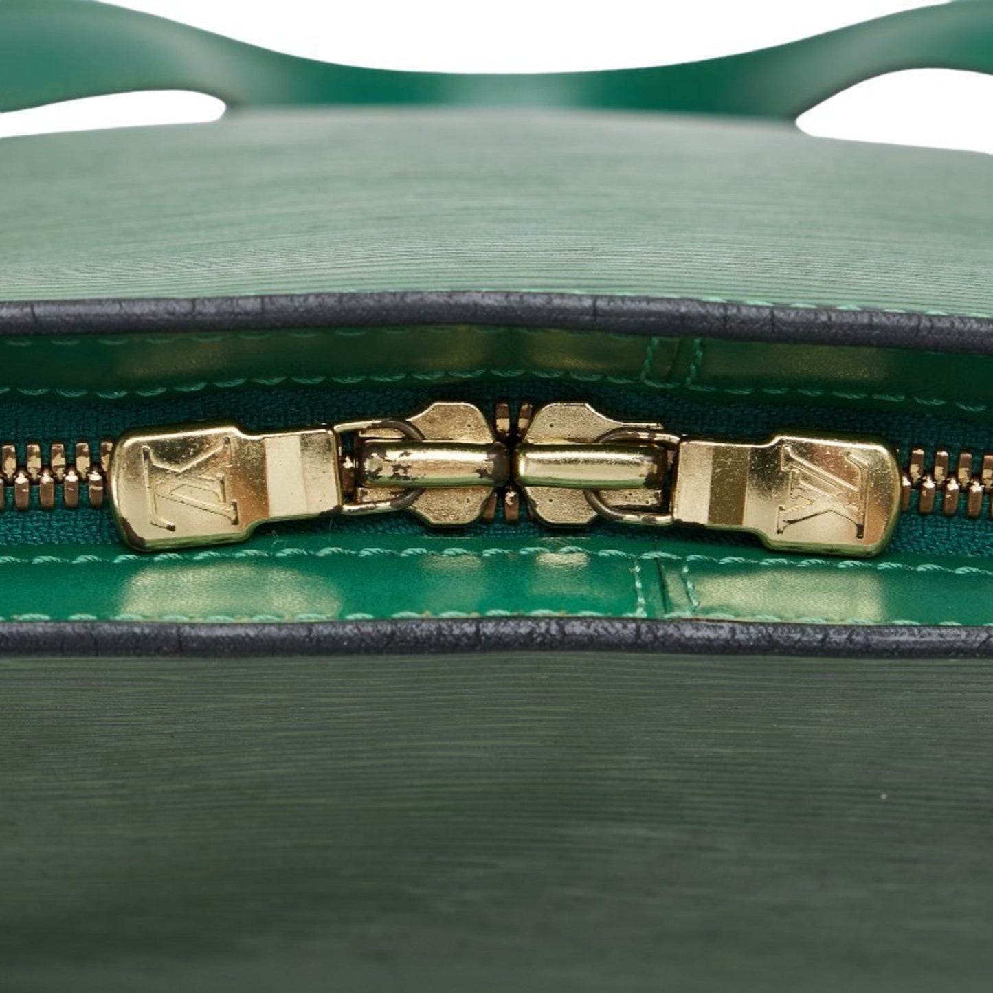 Louis Vuitton Borneo Green Leather Shoulder Bag Tote Bag