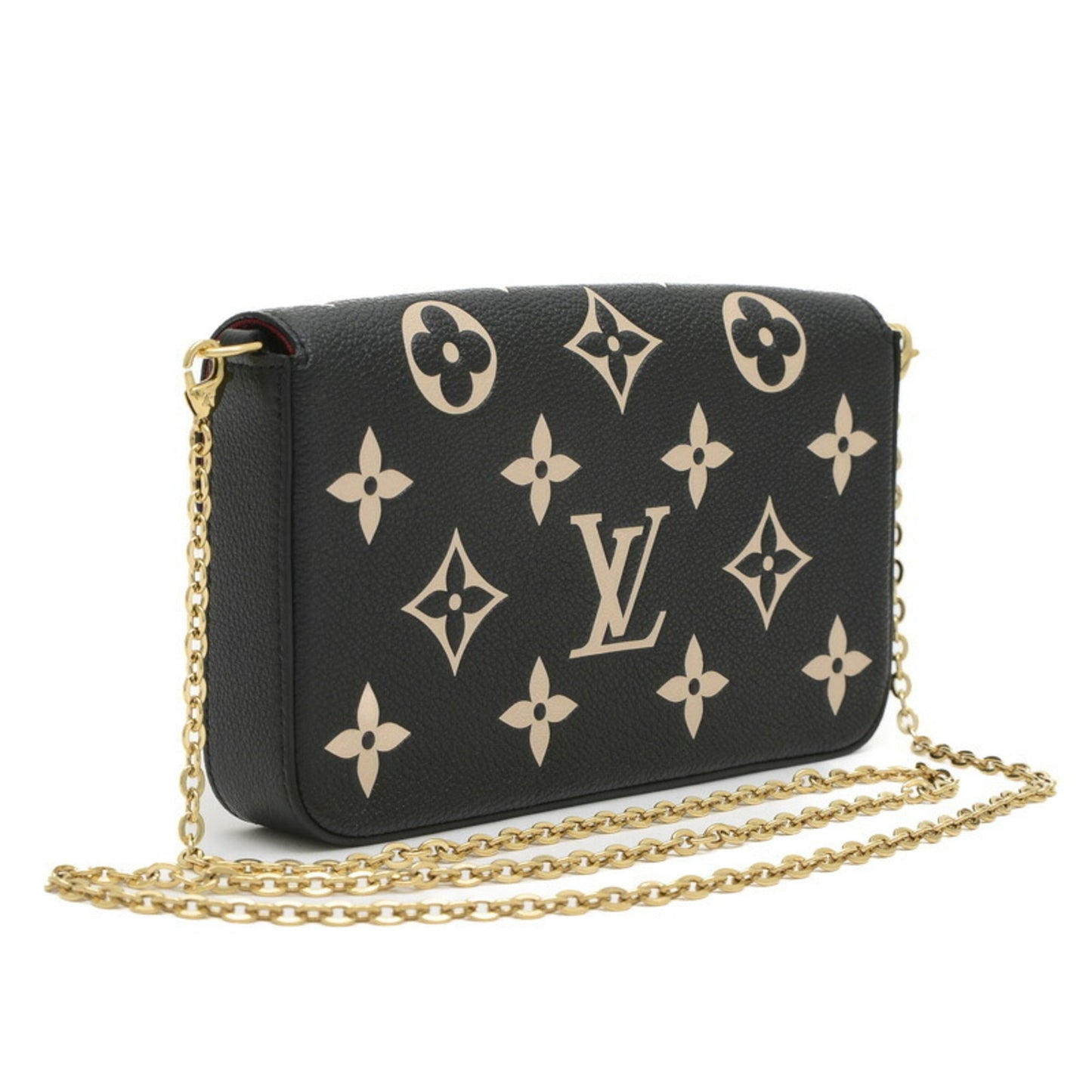 Louis Vuitton Beige Black Monogram Empreinte Pochette Shoulder Bag