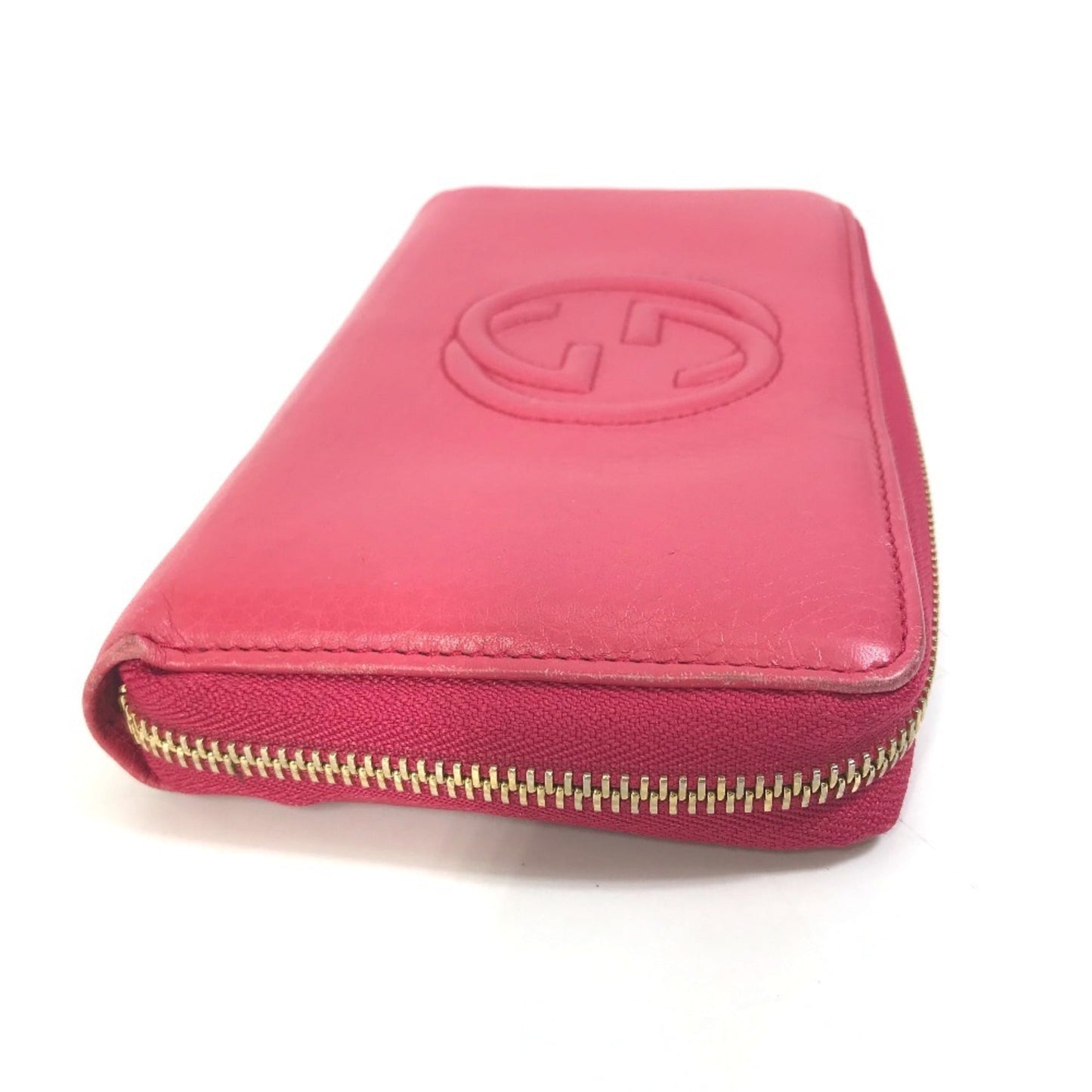 Gucci Red Color Leather Long Wallet (Bi-Fold)