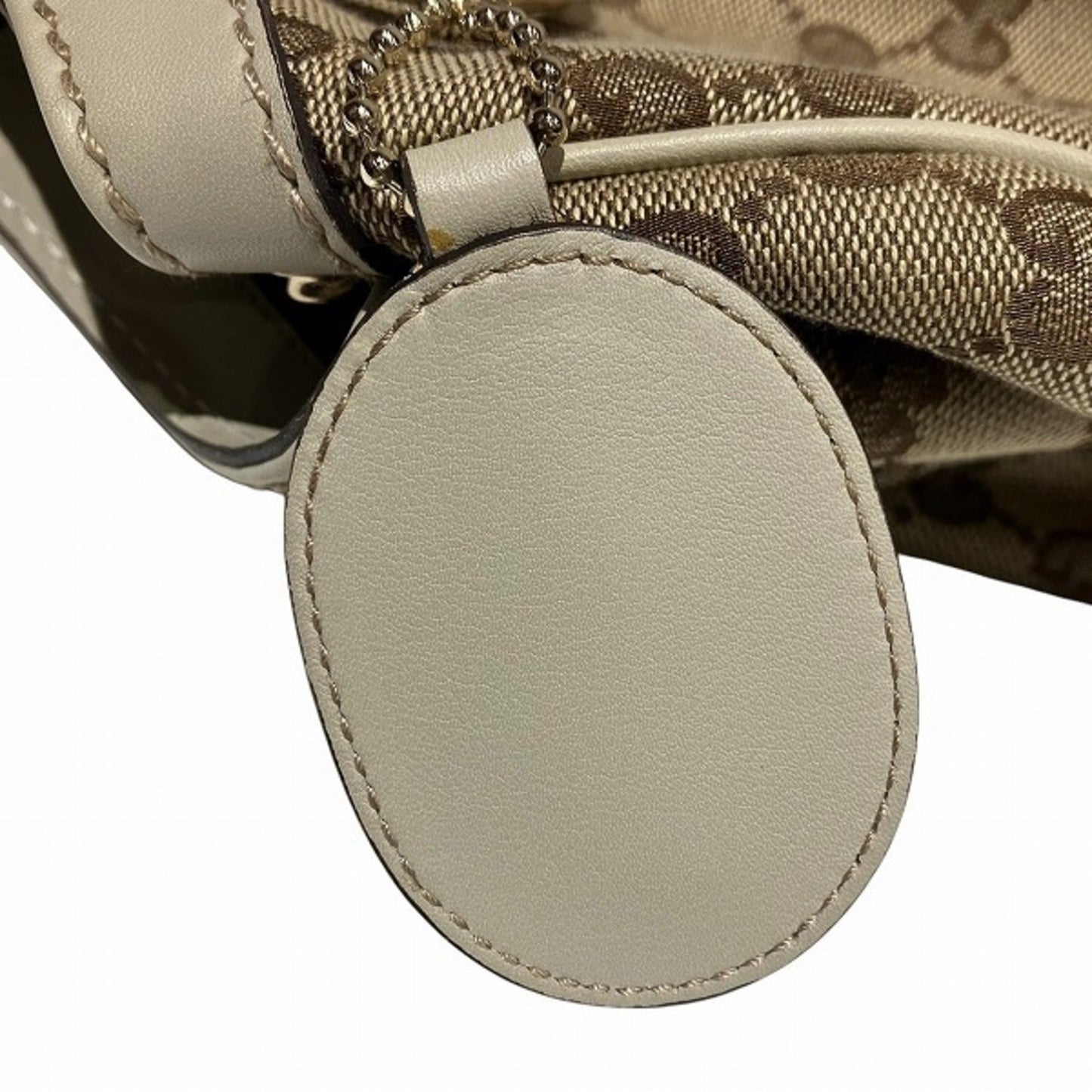 Gucci Beige Ivory Gg Canvas Leather Shoulder Bag Tote Bag