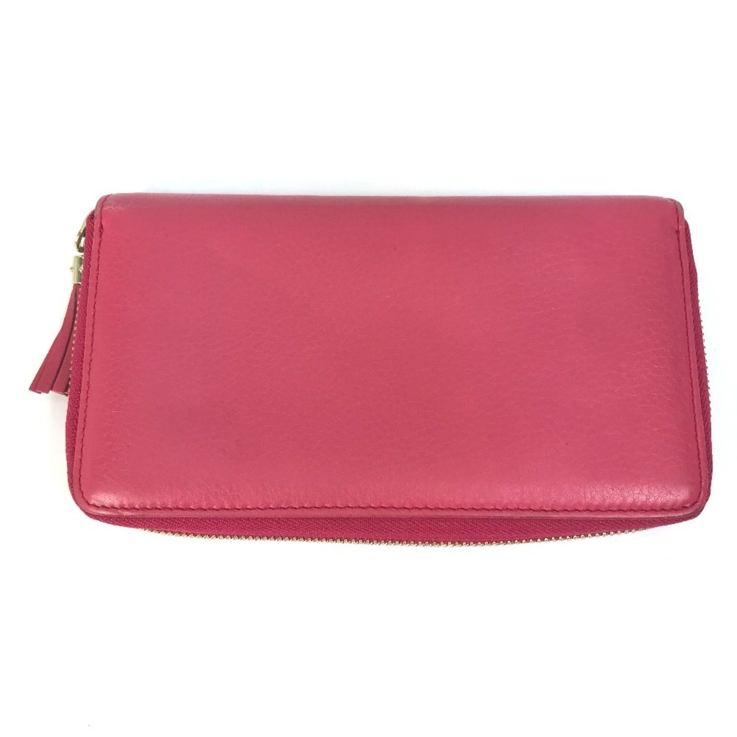 Gucci Red Color Leather Long Wallet (Bi-Fold)