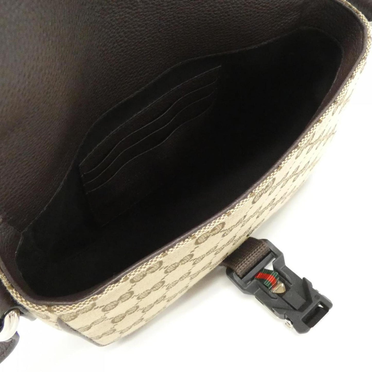 Gucci Gg Canvas Beige Brown Gg Canvas Leather Shoulder Bag