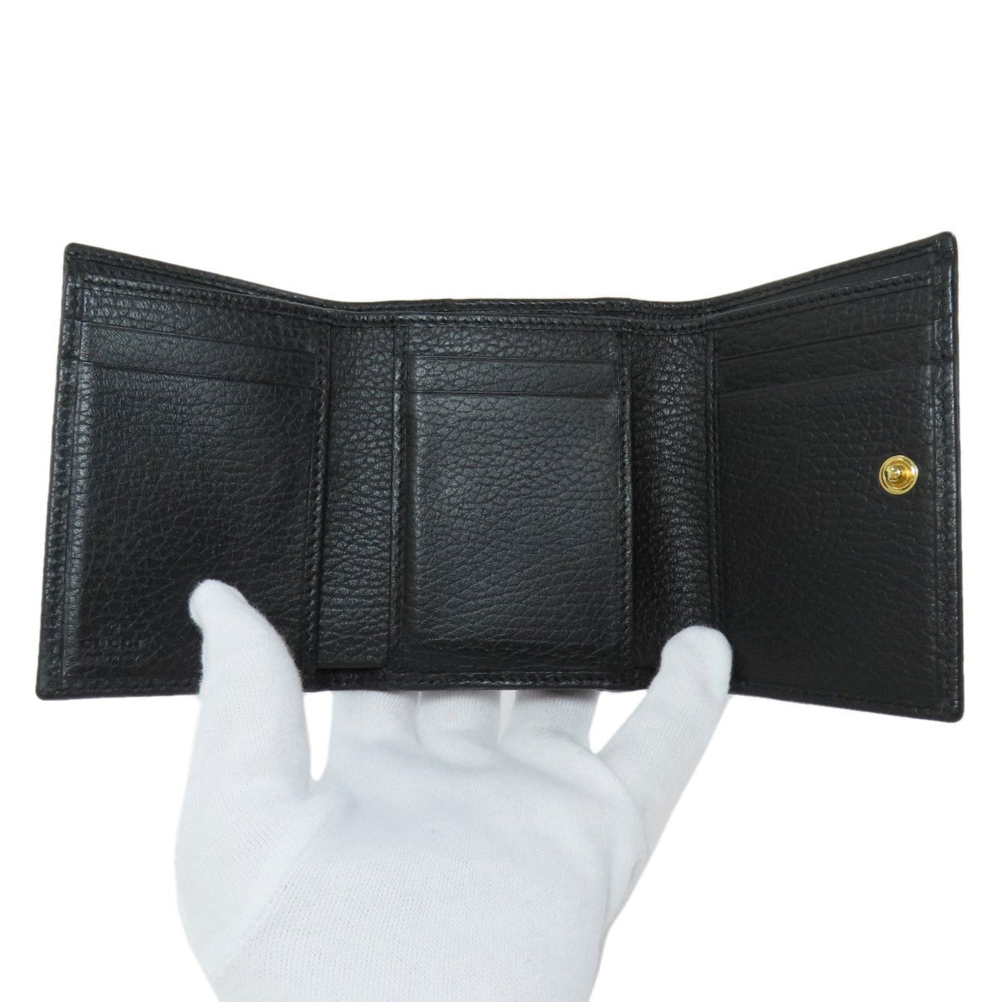Gucci Black Leather Wallet (Tri-Fold)