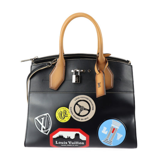 Louis Vuitton Black Multi-Color Leather Handbag Shoulder Bag Tote Bag ()
