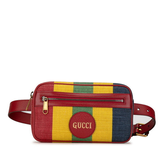 Gucci Multi-Color Canvas Leather Fanny Pack Sling Bag ()