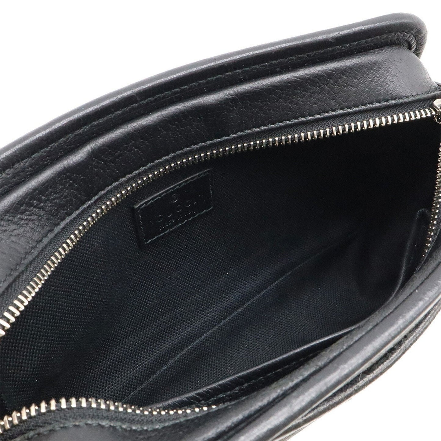 Gucci Black Leather Clutch Bag Pochette Shoulder Bag