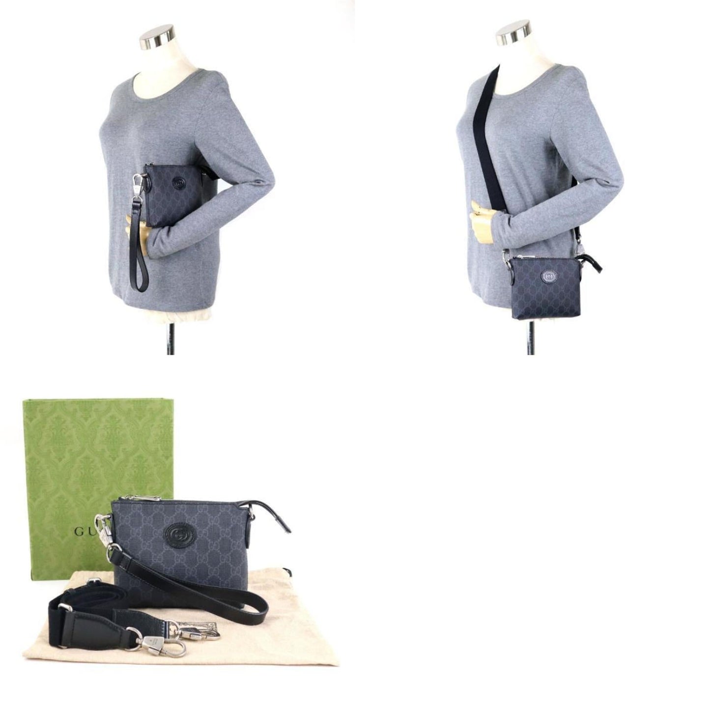 Gucci Dark Gray Gg Supreme Shoulder Bag