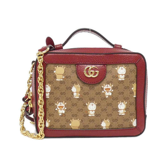 Gucci Beige Cherry Red Canvas Leather Shoulder Bag ()
